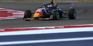 AUSTIN, TEXAS - OCTOBER 22: Alisha Palmowski of Great Britain and Campos Racing (21) on track during qualifying ahead of F1 Academy Round 5 at Circuit of The Americas on October 22, 2026 in Austin, Texas.