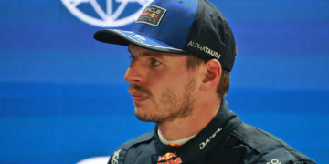 Max Verstappen (NLD) Red Bull Racing in Sprint qualifying parc ferme. 09.10.2026. Formula 1 World Championship, Rd 17, Singapore Grand Prix, Marina Bay Street Circuit, Singapore, Practice and Sprint Qualifying.