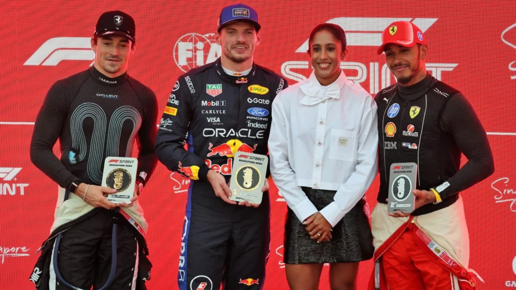 The podium sitters reacted differently to the Singapore GP Sprint